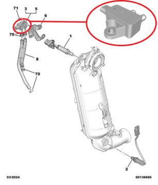 Peugeot Boxer (2020-2023) 2.2 Hdi Katalizör Basınç Sensörü (Orijinal)