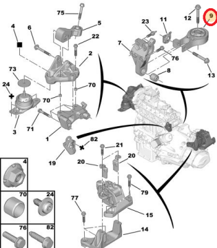 Citroen C5 (2012-2015) Motor Alt Takozu (Orjinal)