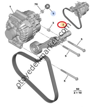 PEUGEOT 308 (2008-2013) 1,6 Benzinli Alternatör Gergi ve Kayış Seti (Orijinal)