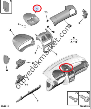 PEUGEOT 206 GÖĞÜS SAAT SİPERLİĞİ (ORJİNAL)