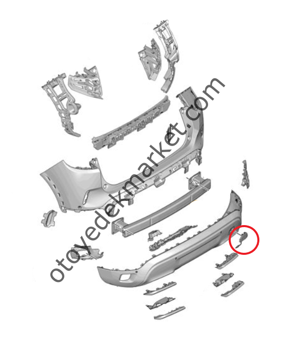 Citroen C5 Aircross (2019-2025) Arka Tampon Çeki Demir Kapağı  (Orijinal)