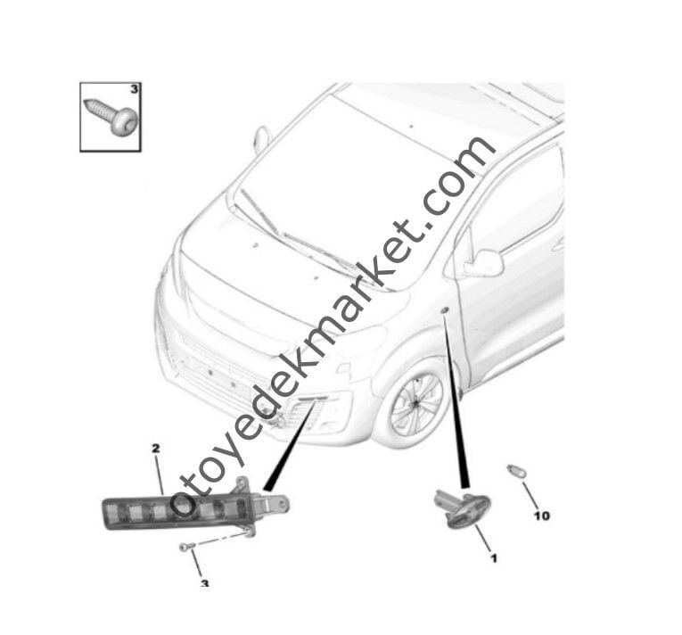 Peugeot Traveller (2016-2022) Ön Gündüz Farı (Orijinal)