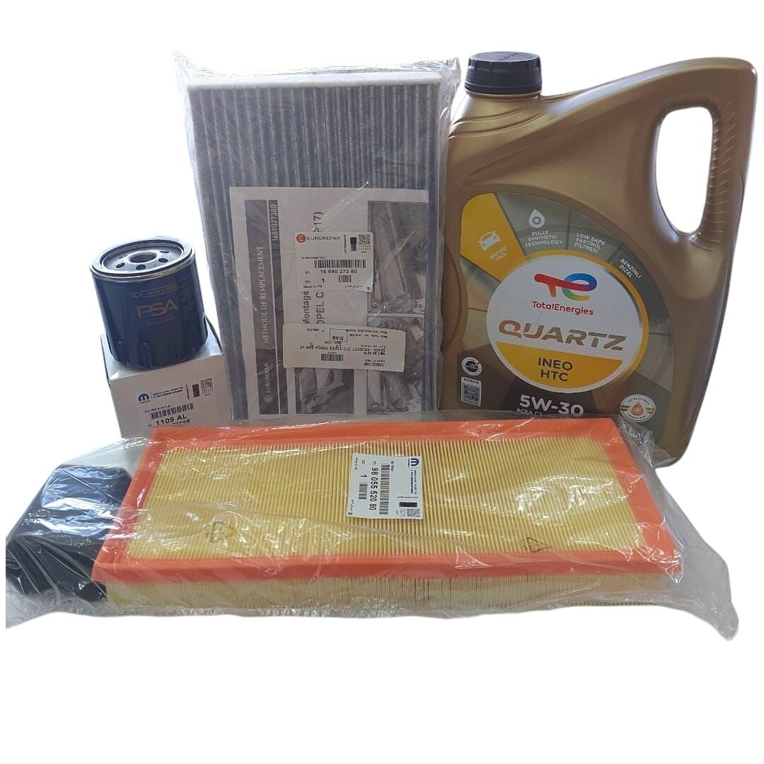 Citroen C3 Aircross (2017-2024) 1.2 Benzinli Filtre Bakım Seti (Orijinal) Ve 5W30 Htc Motor Yağ
