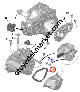 Citroen Cactus (2014-2016) Şanzıman Kapak Contası (Orijinal)