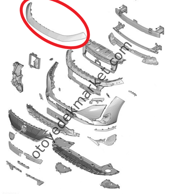 Peugeot 308 (2022-2023) Ön Tampon Üst Plastiği (Orijinal)