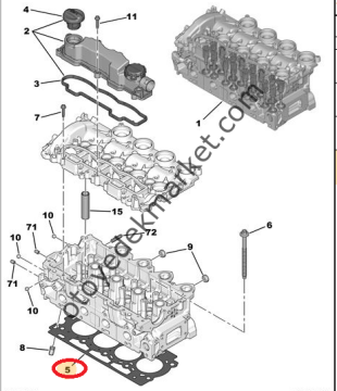 Peugeot 407 (2004-2011) 1,6 Hdi Silindir Kapak Contası (Orijinal)
