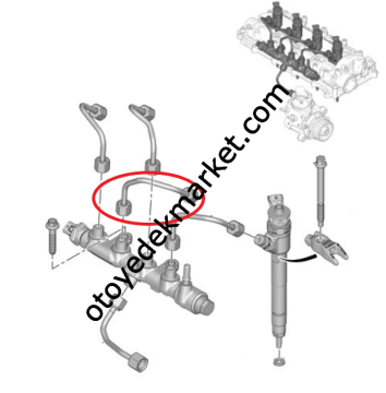 Peugeot 308 (2022-2025) 1.5 Blue Hdi 3 No.lu Silindir Yakıt Enjektörü Borusu (Orijinal)