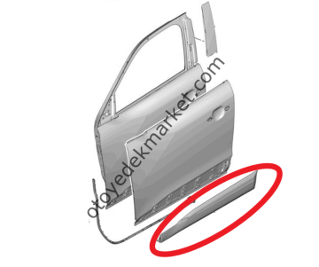 Peugeot 2008 (2020-2023) Sağ Ön Kapı Alt Koruyucu Kromajlı Çıtası (Orijinal)