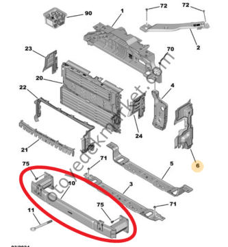 Citroen Berlingo (2019-2024) Ön Tampon Demiri (Orijinal)