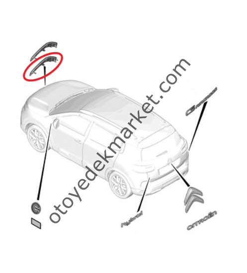 Citroen C5 Aircross (2022-2025) Ön Citroen Amblemi Altı (Orijinal)