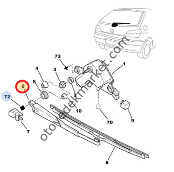 PEUGEOT 306 ARKA CAM SİLESEK KOLU (ORJİNAL)
