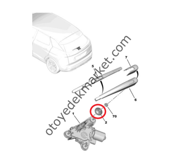 Peugeot 3008 (2016-2023) Arka Silecek Motoru Lastik Contası (Orijinal)