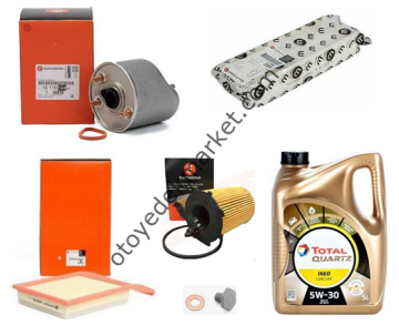Peugeot 206 (2012) Euro5 1.4 Hdi Filtre Seti + 5w50 Yağ (Orjinal Eurorepar)