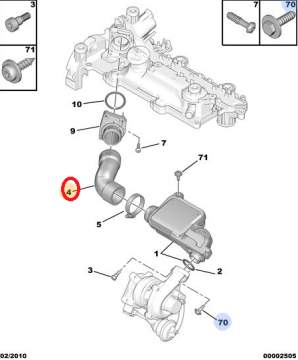 PEUGEOT 307 1.4 (2003-2009) TURBO HORTUMU ÜST (İTHAL)