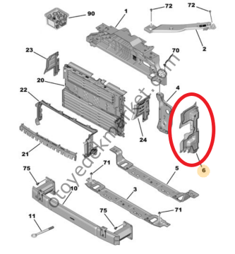 Citroen Berlingo (2019-2024) Ön Panel Sol Havalandırma Plastiği (Orijinal)
