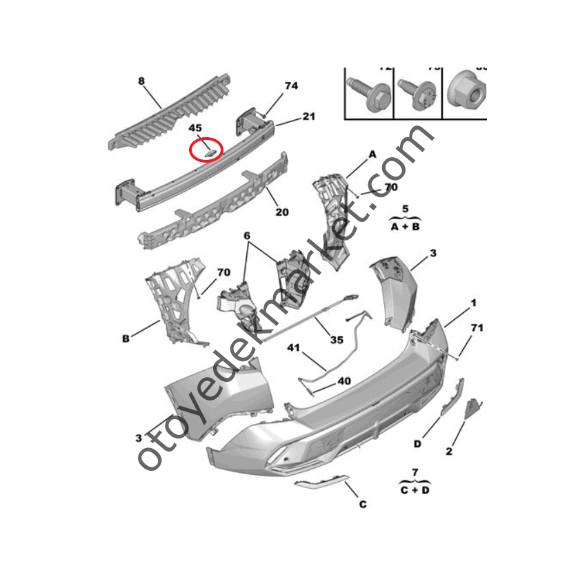Peugeot 408 (2023-2024) Arka Kamera Bağlantı Braket Ayağı (Orijinal)
