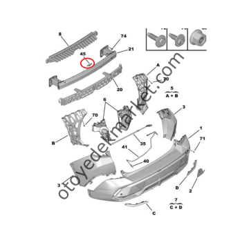 Peugeot 408 (2023-2024) Arka Kamera Bağlantı Braket Ayağı (Orijinal)