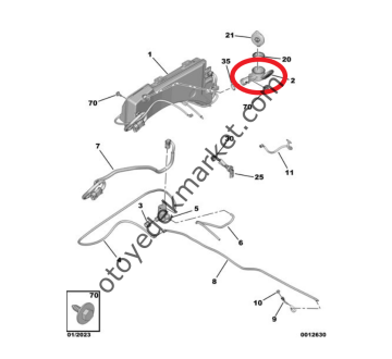 Peugeot 3008 (2016-2023) Silecek Su Depo Borusu (Orijinal)