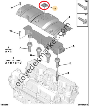 PEUGEOT 307 (2001-2009) 1.6 BENZİNLİMOTOR ÜST KAPAK ARMASI (ORİJİNAL)