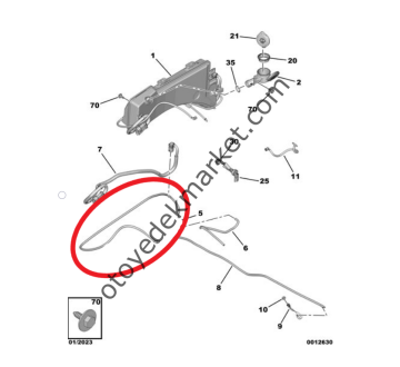 Peugeot 3008 (2016-2023) Ön Silecek Su Depo Hortumu (Orijinal)