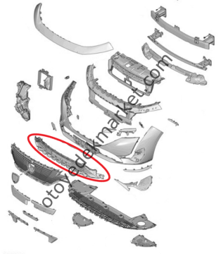 Peugeot 308 (2022-2023) Ön Tampon Alt Izgarası (Orijinal)