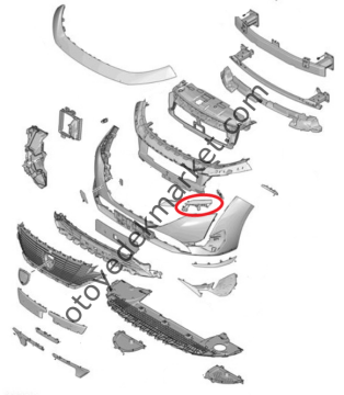 Peugeot 308 (2022-2023) Ön Tampon Sol Kenar Ayak Kapağı (Orijinal)