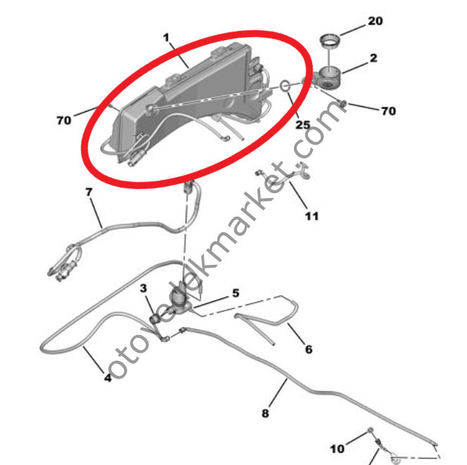 Citroen C5 Aircross (2019-2025) Silecek Su Deposu (Orijinal)