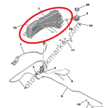 Citroen C5 Aircross (2019-2025) Silecek Su Deposu (Orijinal)