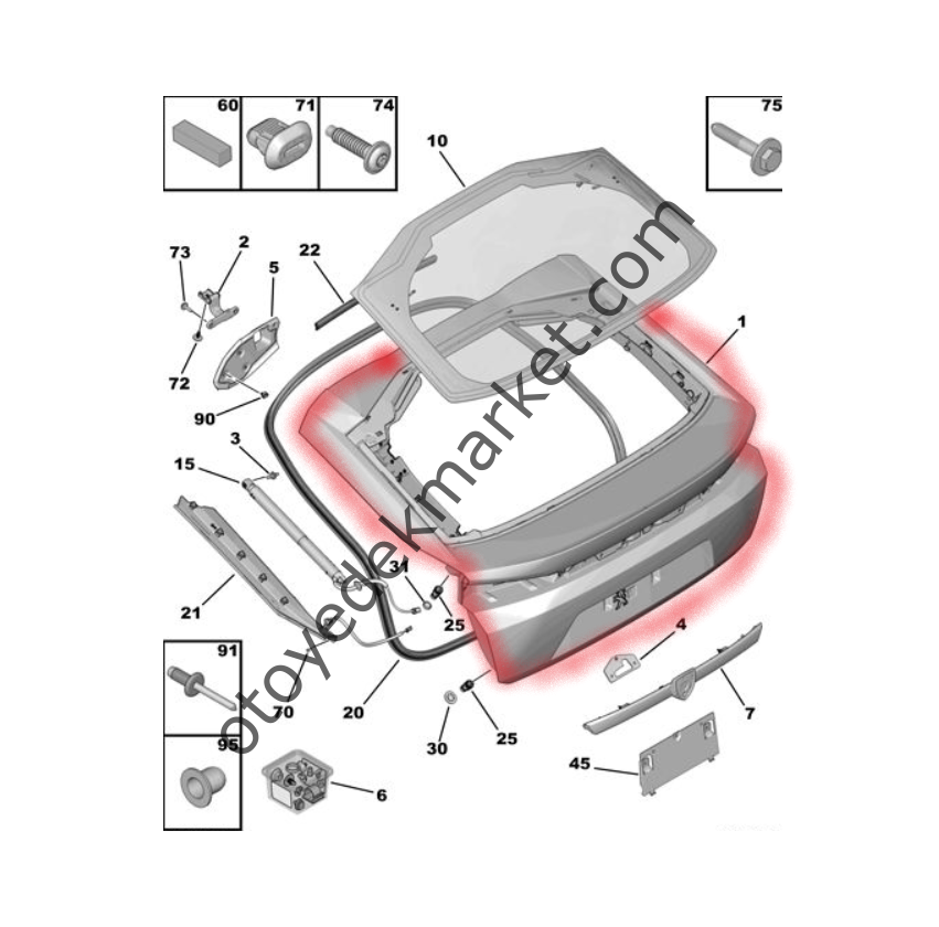 Peugeot 408 (2023-2024) Arka Bagaj Kapağı (Orijinal)