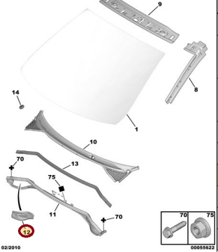 Citroen Berlingo (2008-2019) Sol Cam Izgara Keçesi (Orijinal)