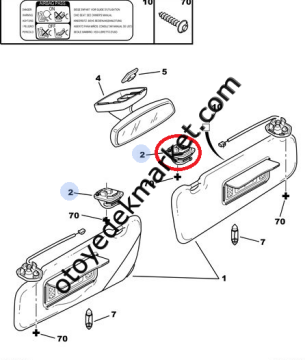 Citroen Xsara (1997-2005) Güneşlik Bağlantı Ayağı (Orijinal)