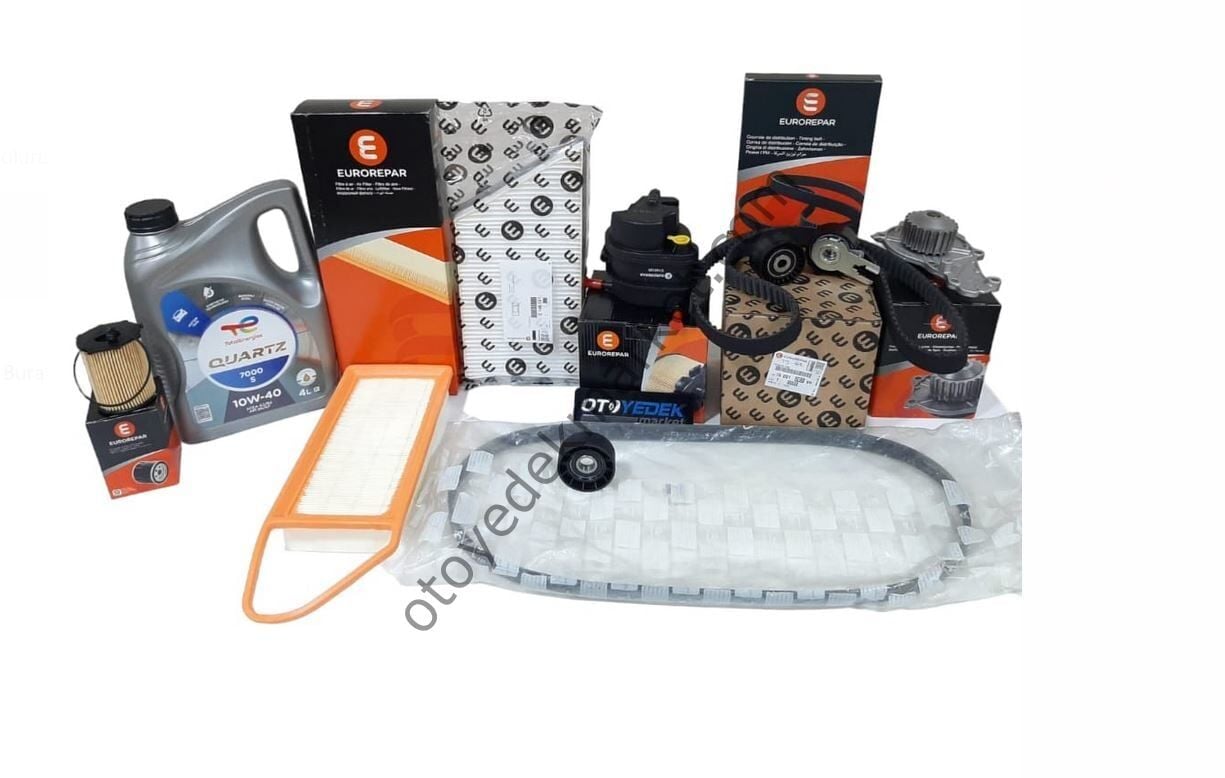 Peugeot 207 (2006-2011) 1.4 Hdi Ağır Bakım Seti Gergi rulmanlı (Orijinal Eurorepar)