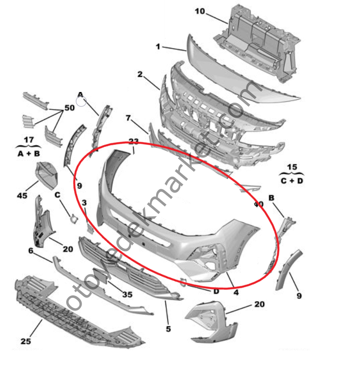 Peugeot Rifter (2024-2025) Ön Tampon (Orijinal)