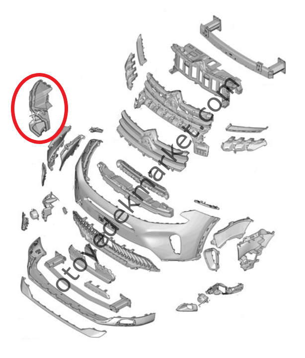 Citroen C5 Aircross (2022-2025) Ön Tampon Hava Giriş Kanalı (Orijinal)