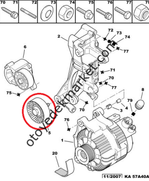 PEUGEOT 307 (2001-2008) 2.0 BENZİNLİ ALTERNATÖR GERGİ KÜTÜĞÜ (ORİJİNAL)
