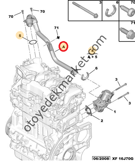 PEUGEOT 307 (2002-2008) 1,6 HDI EGR BORUSU (ORJİNAL)