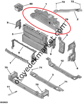 Citroen Berlingo (2019-2024) Ön Panel Üst Traversi (Orijinal)