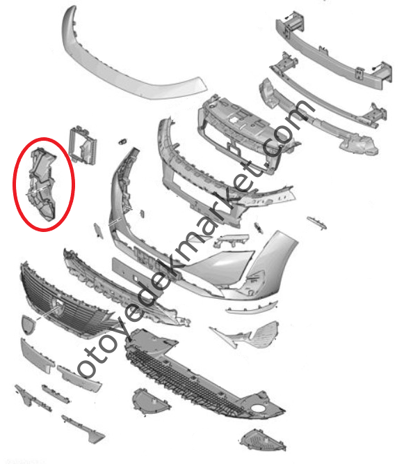 Peugeot 308 (2022-2023) Ön Tampon Hava Kanalı (Orijinal)