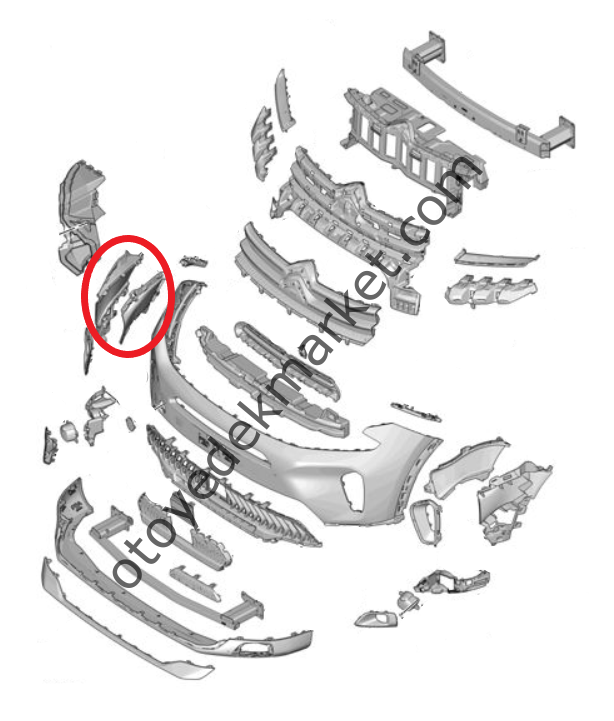 Citroen C5 Aircross (2022-2025) Ön Tampon Sağ Bağlantı Braketi (Orijinal)