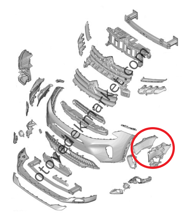 Citroen C5 Aircross (2022-2025) Ön Tampon Sol  Bağlantı Braketi (Orijinal)