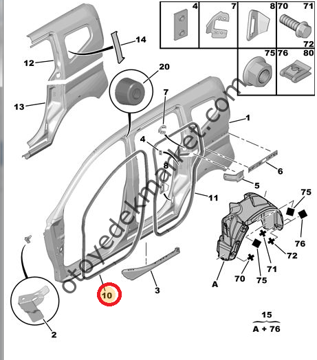PEUGEOT BİPPER (2008-2017) ÖN KAPI FİTİLİ (ORİJİNAL)