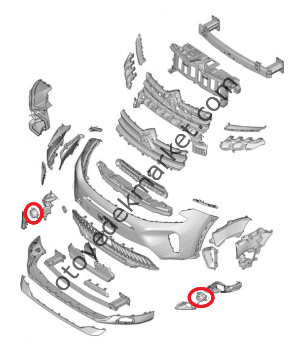 Citroen C5 Aircross (2022-2025) Ön Tampon Sis Far Kapak Takımı (Orijinal)