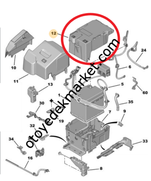 Peugeot 207 (2006-2020) Akü Muhafaza Kapağı (Orijinal)