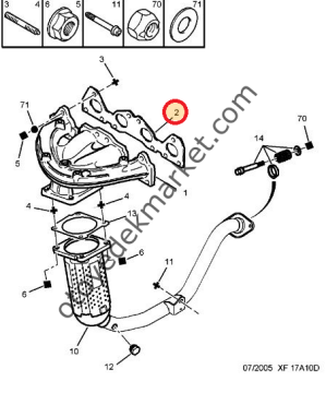 Peugeot 307 (2001-2008) 1.4 16V ve 1.6 16V Benzinli Egzoz Manifold Contası (Orijinal)