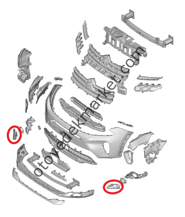 Citroen C5 Aircross (2022-2025) Ön Tampon Sis Far Çerçeve Takımı (Orijinal)