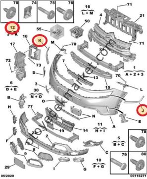 Citroen C5 Aircross (2019-2022) Ön Far Alt Çıtası (Orijinal)