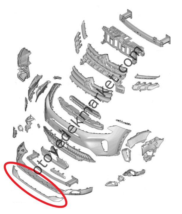 Citroen C5 Aircross (2022-2025) Ön Tampon Alt Bakaliti (Orijinal)