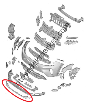 Citroen C5 Aircross (2022-2025) Ön Tampon Alt Bakaliti (Orijinal)