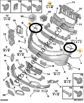 Citroen C5 Aircross (2019-2022) Ön Tampon Bağlantı Braketi (Orijinal)