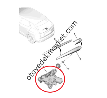 Citroen C5 Aircross (2019-2025) Arka Silecek Motoru (Orijinal)